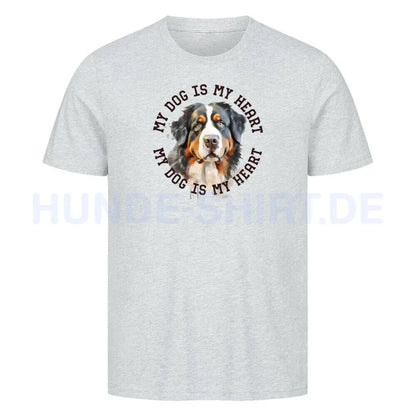 Premium T-Shirt "Berner Sennenhund HEART" Heather Grey – hunde-shirt.de