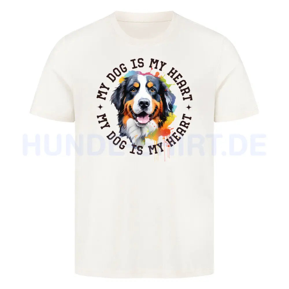 Premium T-Shirt "Berner Sennenhund HEART" Natural Raw – hunde-shirt.de