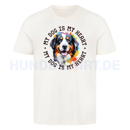 Premium T-Shirt "Berner Sennenhund HEART" Natural Raw – hunde-shirt.de