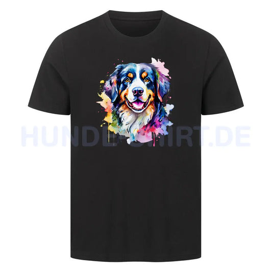 Premium T-Shirt "Berner Sennenhund - Splash" Schwarz – hunde-shirt.de