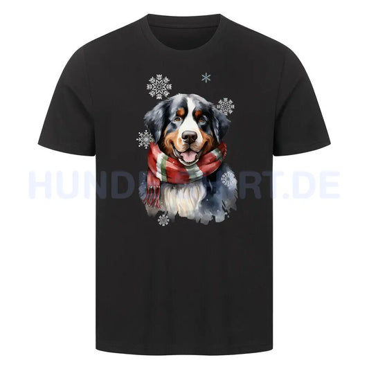 Premium T-Shirt "Berner Sennenhund Winter" Schwarz – hunde-shirt.de