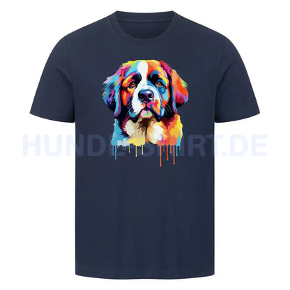 Premium T-Shirt "Bernhardiner Fun" French Navy – hunde-shirt.de