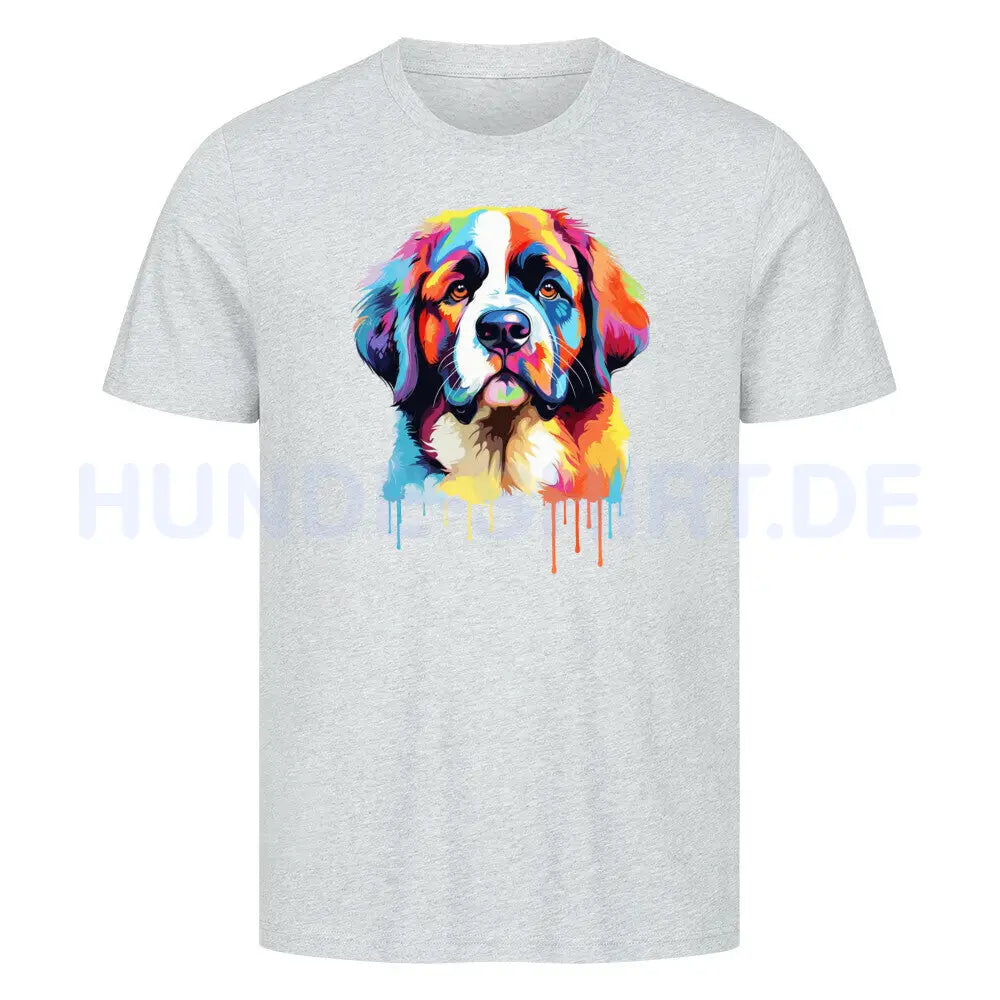 Premium T-Shirt "Bernhardiner Fun" Heather Grey – hunde-shirt.de