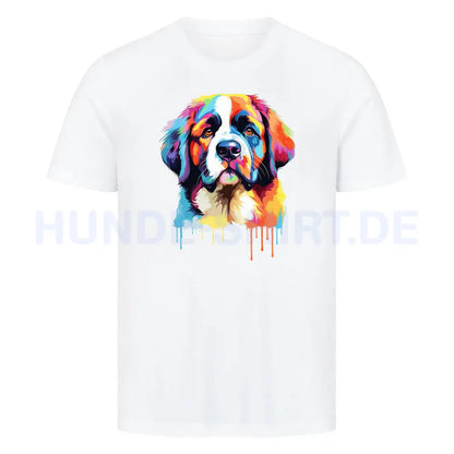 Premium T-Shirt "Bernhardiner Fun" Weiß – hunde-shirt.de