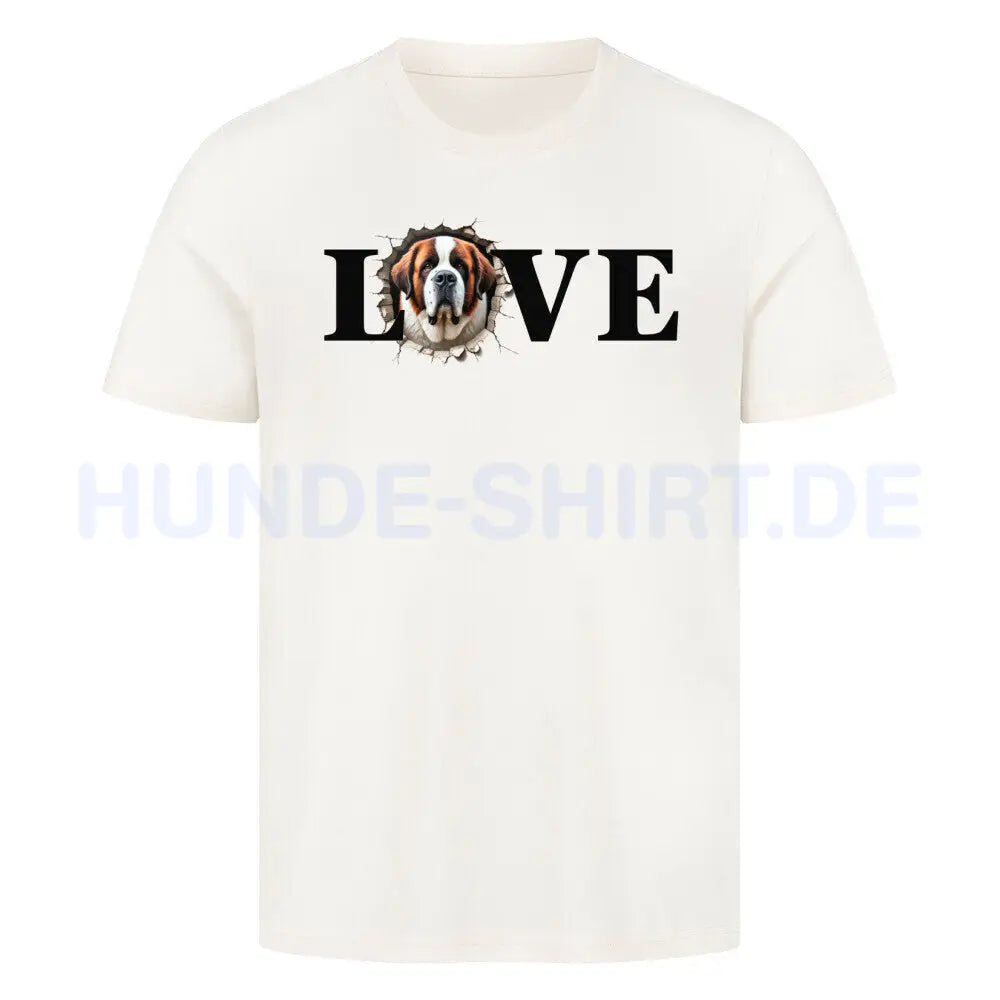 Premium T-Shirt "Bernhardiner LOVE" Natural Raw – hunde-shirt.de