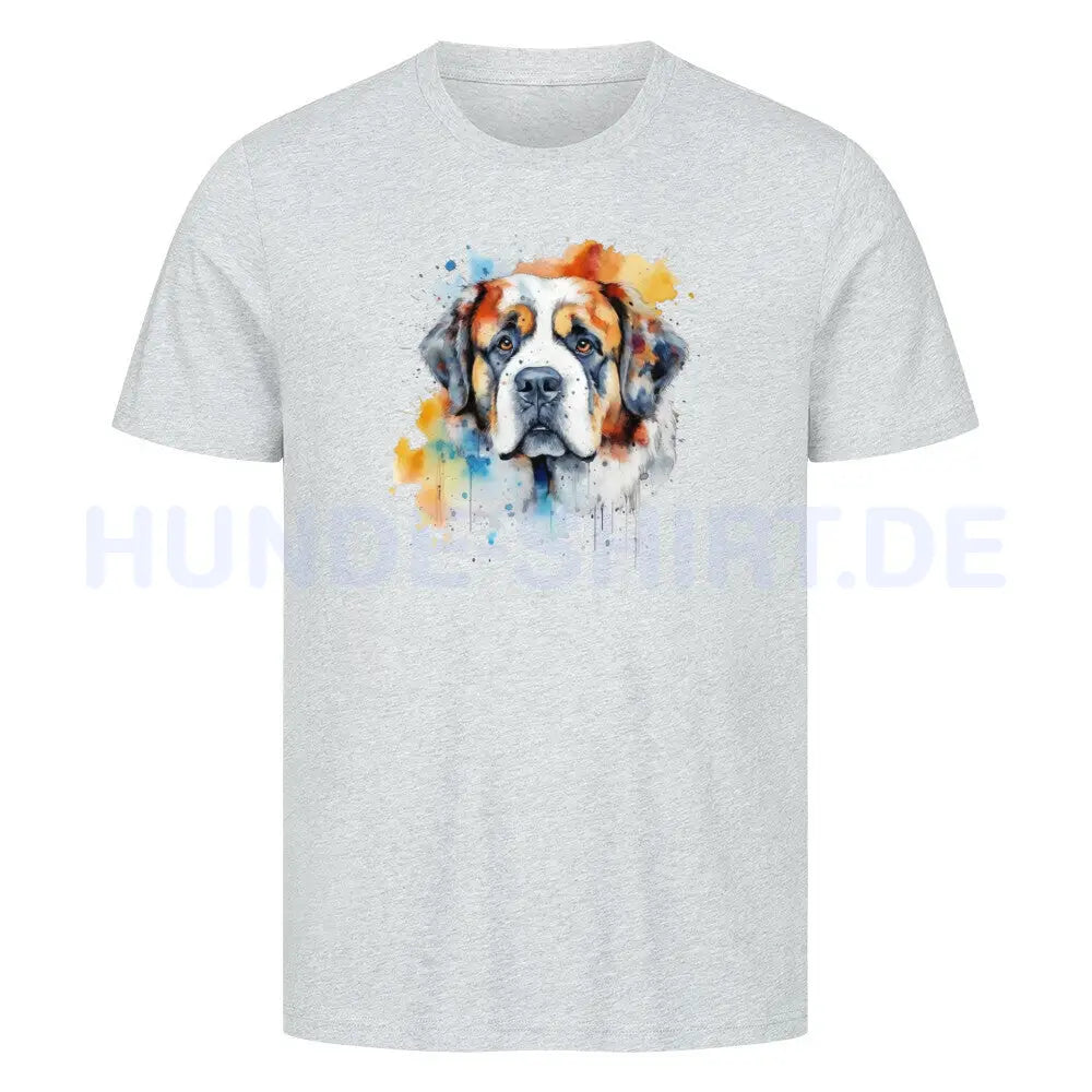 Premium T-Shirt "Bernhardiner Paint" Heather Grey – hunde-shirt.de