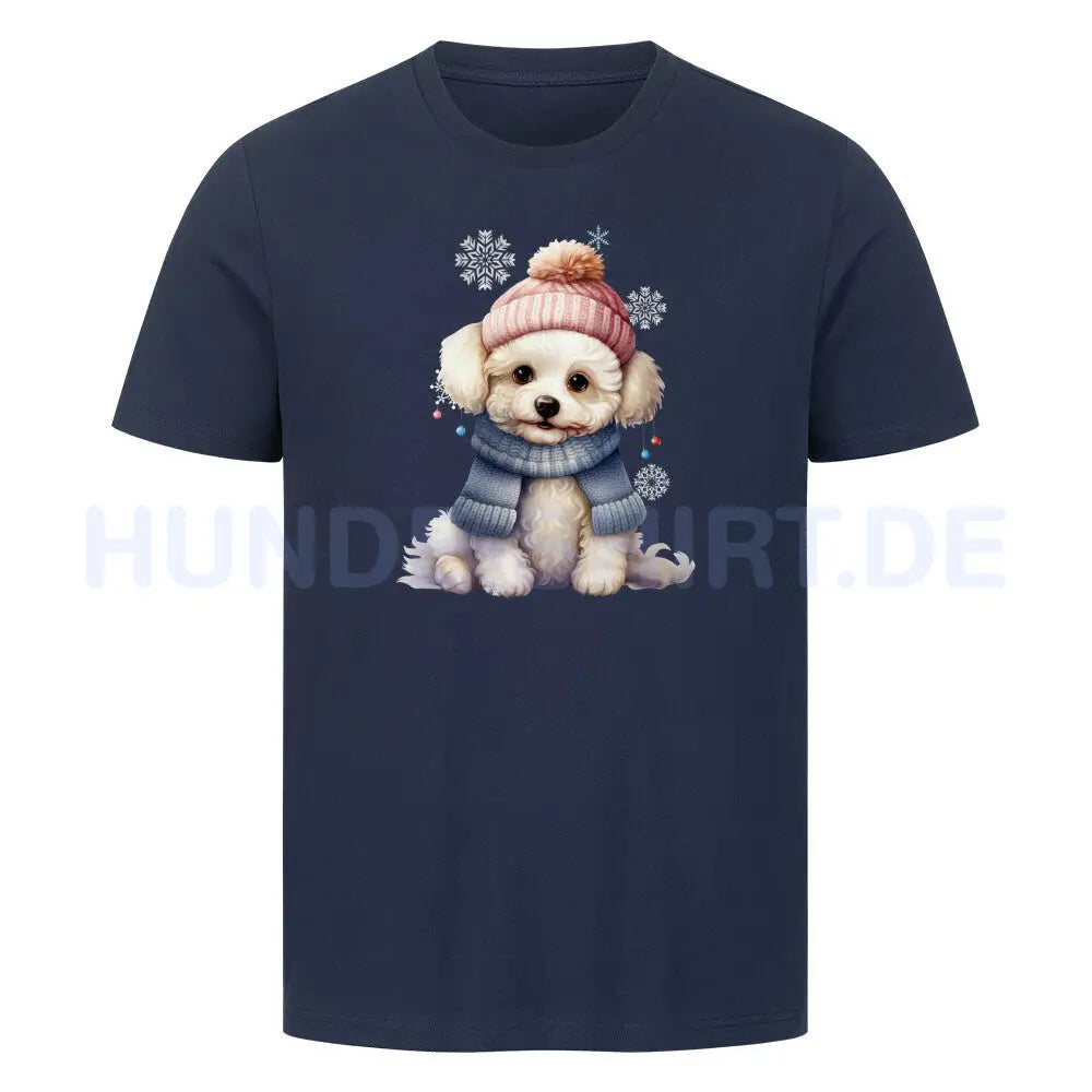 Premium T-Shirt "Bichon Frisé Frosty" French Navy – hunde-shirt.de