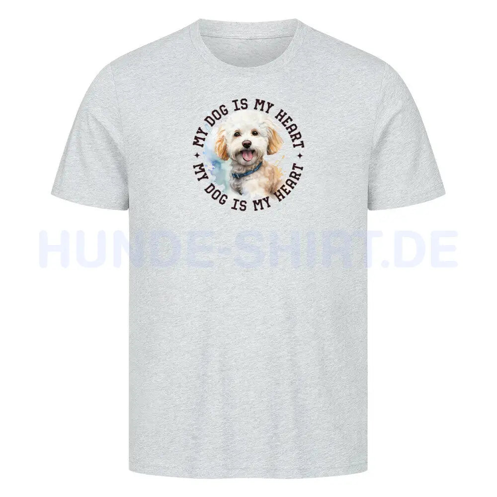 Premium T-Shirt "Bichon Frisé HEART" Heather Grey – hunde-shirt.de