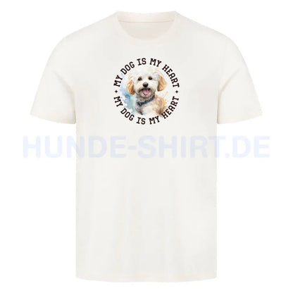 Premium T-Shirt "Bichon Frisé HEART" Natural Raw – hunde-shirt.de