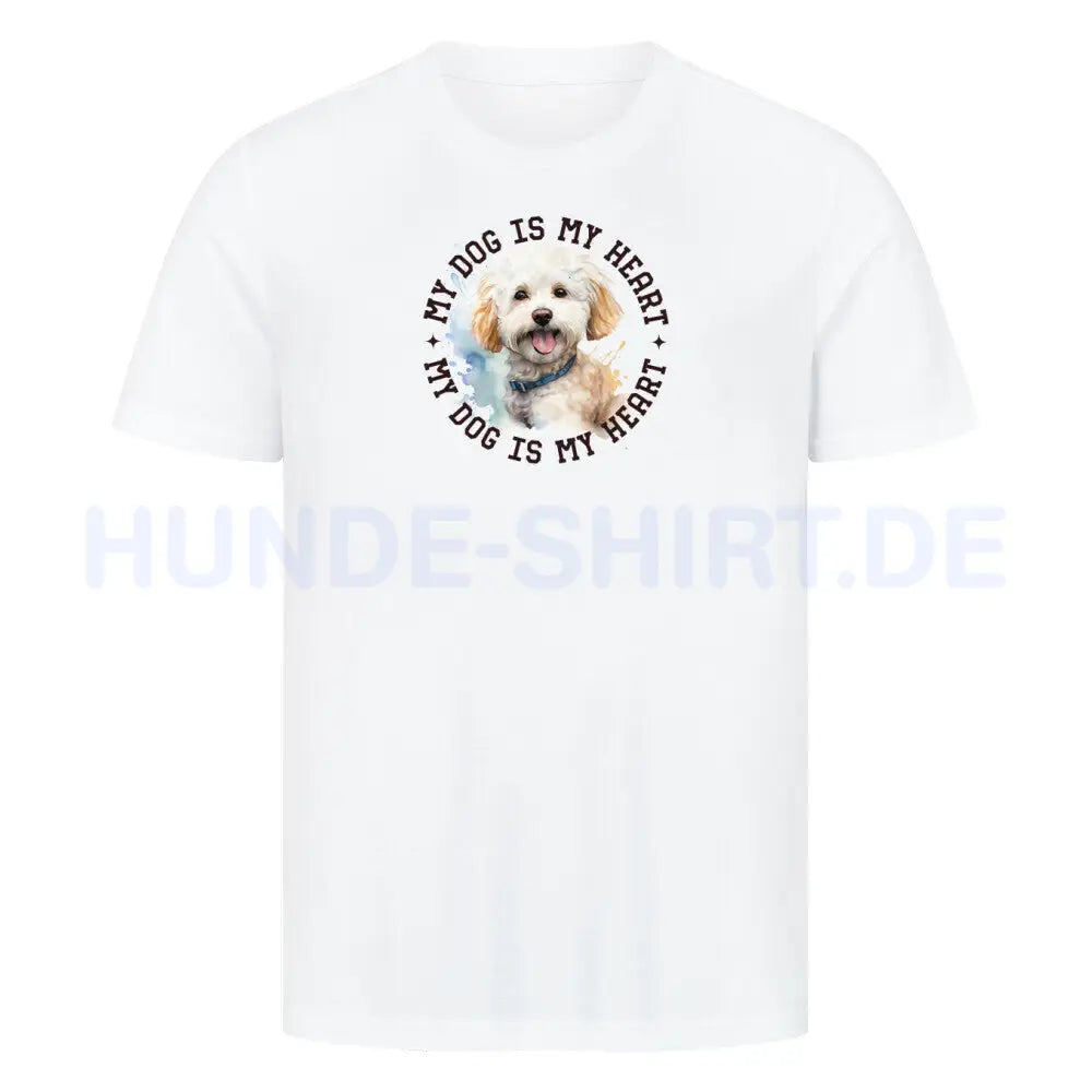 Premium T-Shirt "Bichon Frisé HEART" Weiß – hunde-shirt.de