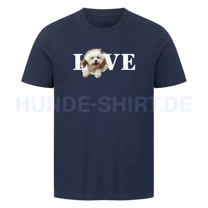 Premium T-Shirt "Bichon Frisé - LOVE" French Navy – hunde-shirt.de