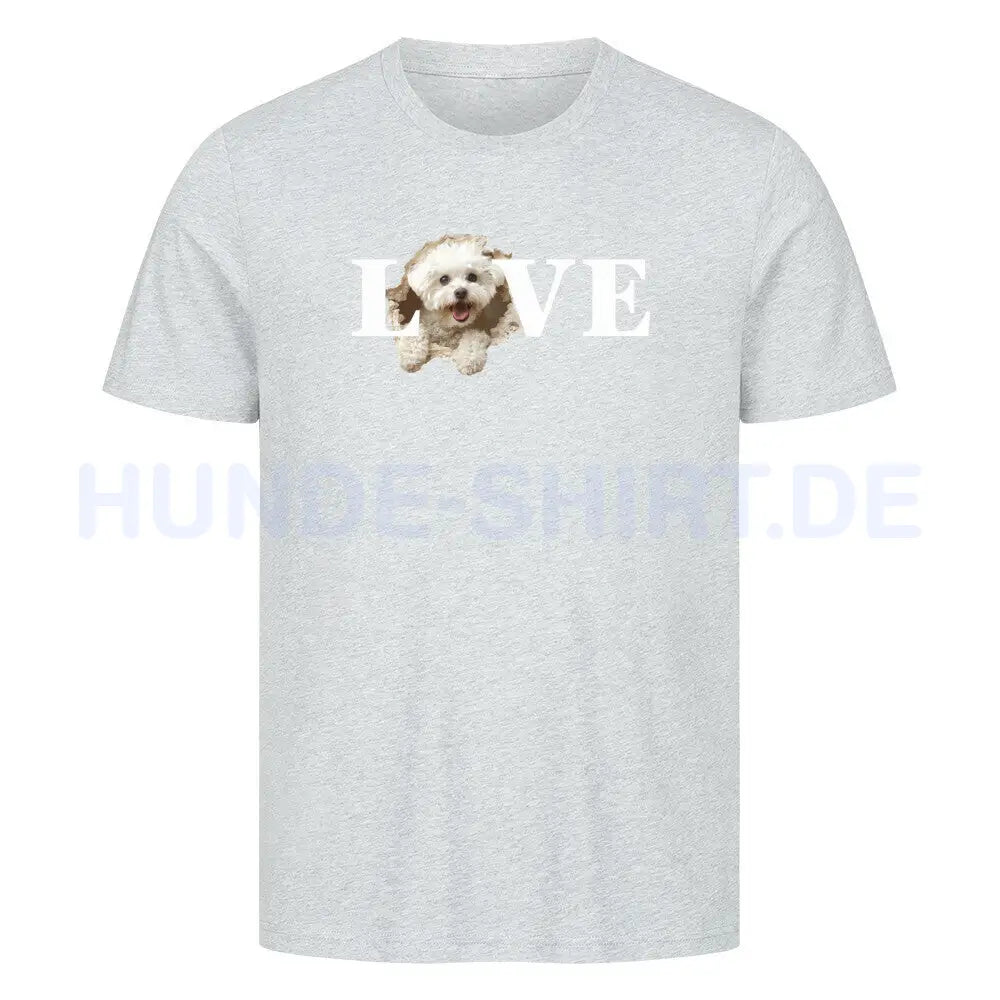 Premium T-Shirt "Bichon Frisé - LOVE" Heather Grey – hunde-shirt.de