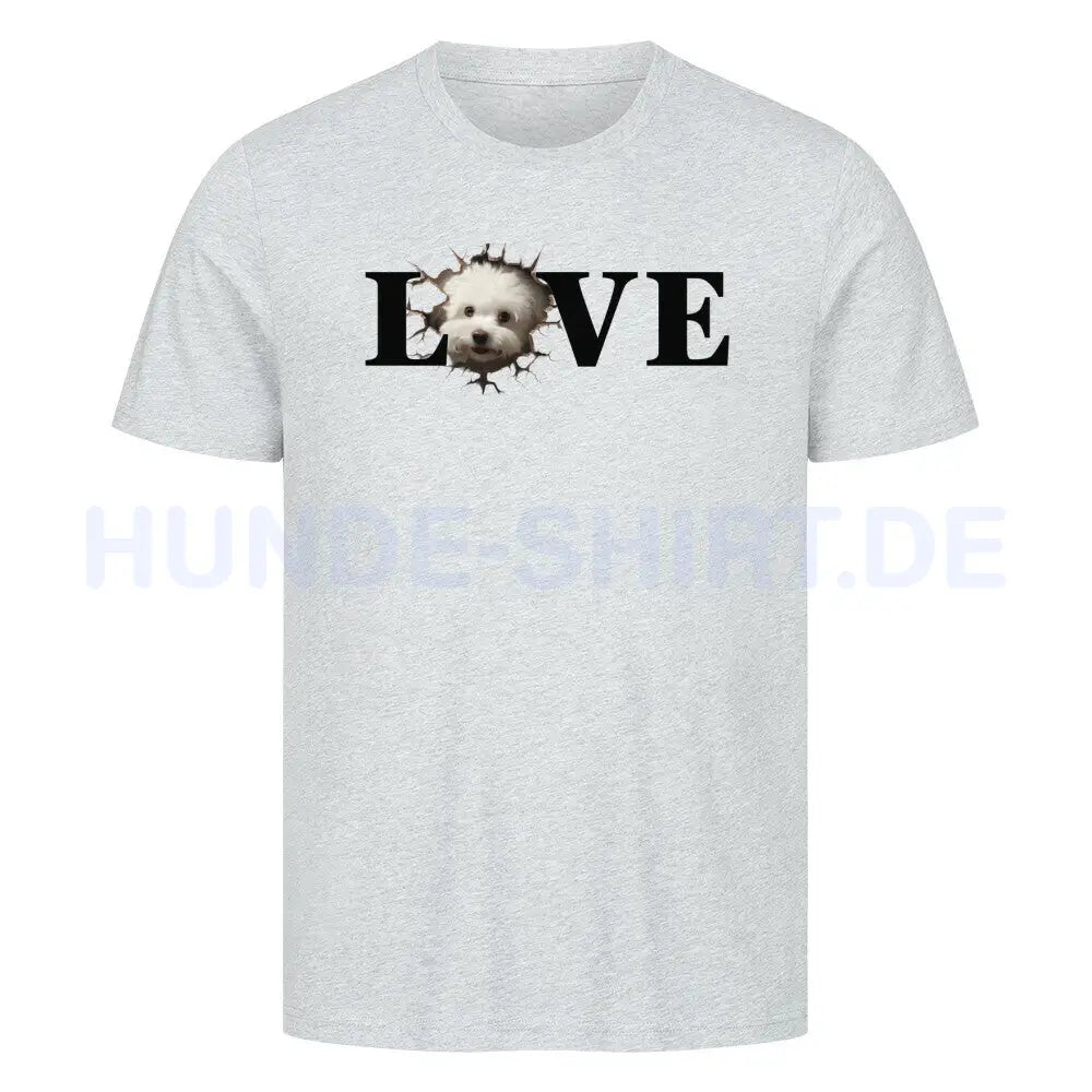 Premium T-Shirt "Bichon Frisé LOVE" Heather Grey – hunde-shirt.de