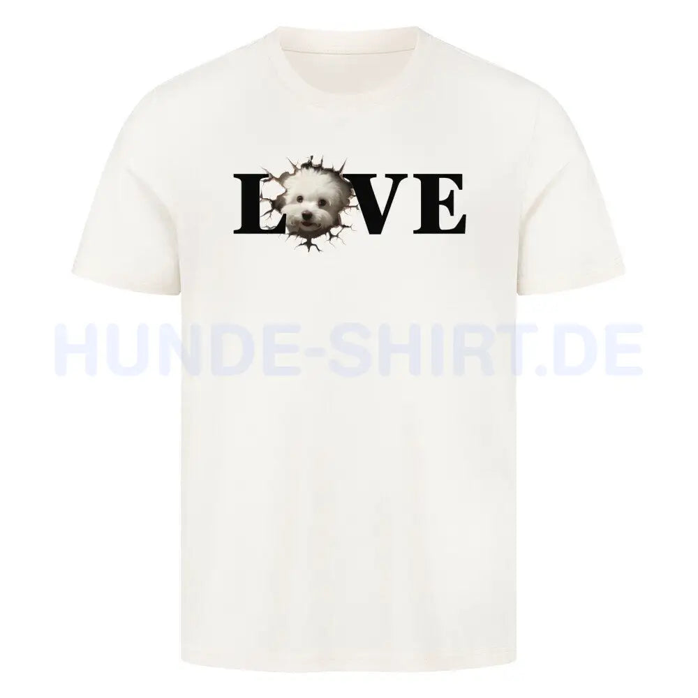 Premium T-Shirt "Bichon Frisé LOVE" Natural Raw – hunde-shirt.de