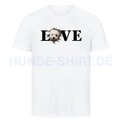 Premium T-Shirt "Bichon Frisé LOVE" Weiß – hunde-shirt.de