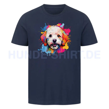 Premium T-Shirt "Bichon Frisé Paint" French Navy – hunde-shirt.de