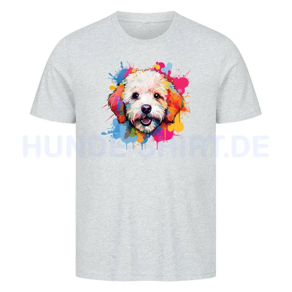 Premium T-Shirt "Bichon Frisé Paint" Heather Grey – hunde-shirt.de