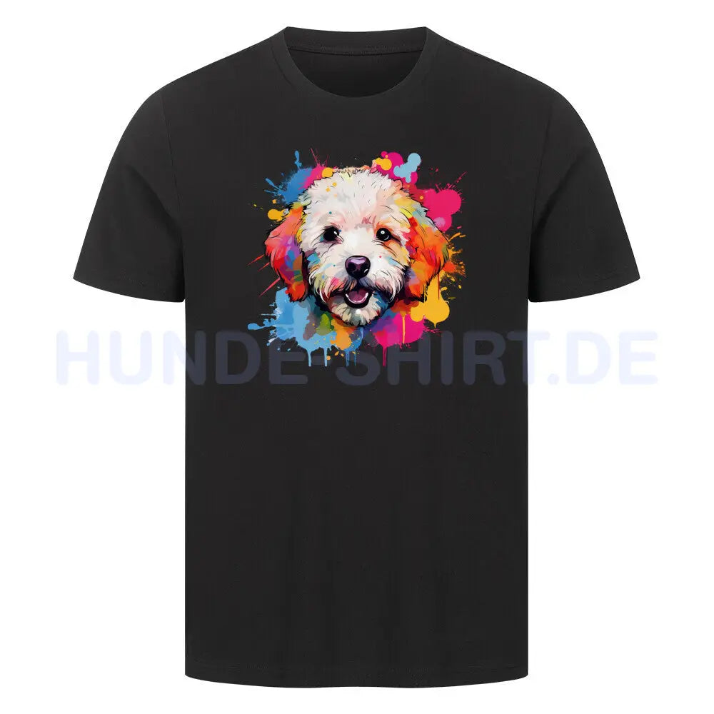 Premium T-Shirt "Bichon Frisé Paint" Schwarz – hunde-shirt.de