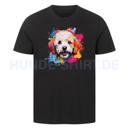 Premium T-Shirt "Bichon Frisé Paint" Schwarz – hunde-shirt.de