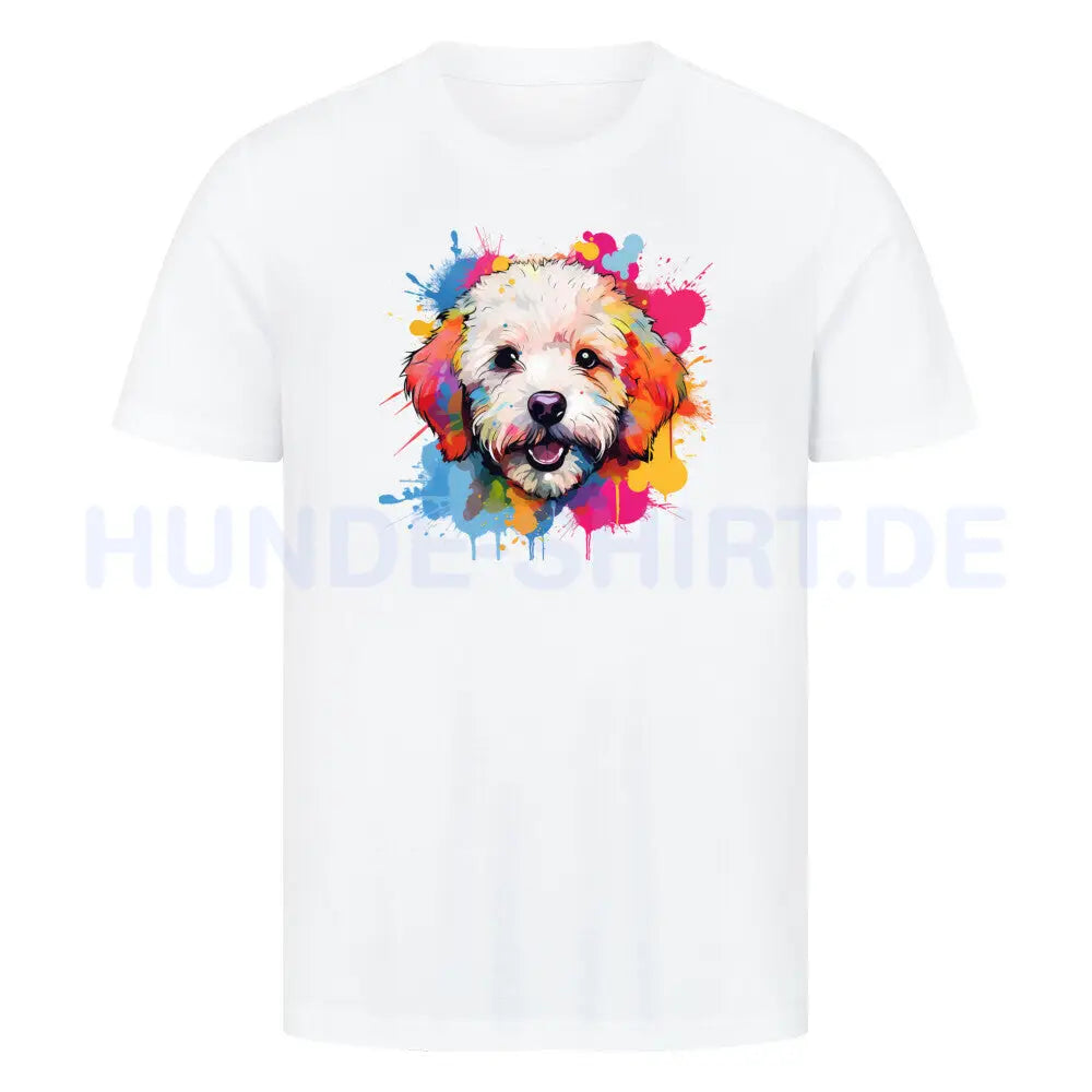 Premium T-Shirt "Bichon Frisé Paint" Weiß – hunde-shirt.de