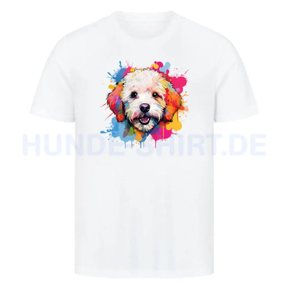 Premium T-Shirt "Bichon Frisé Paint" Weiß – hunde-shirt.de