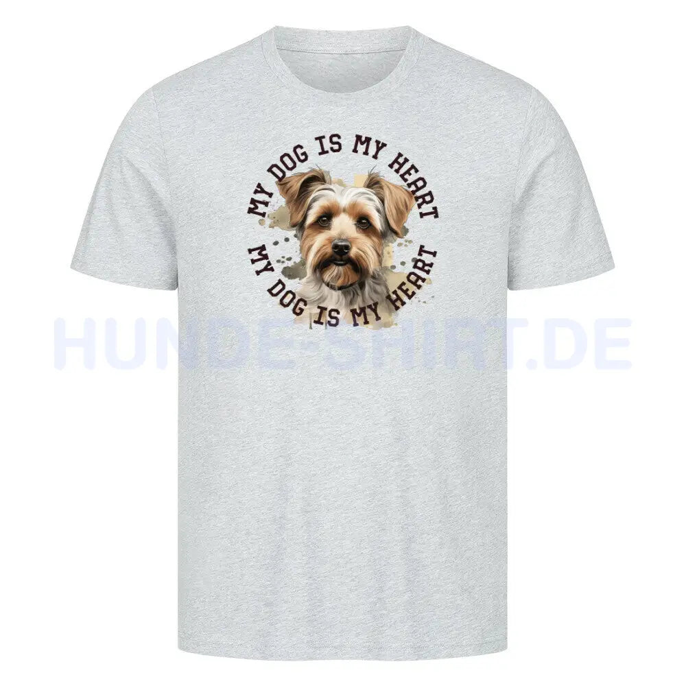 Premium T-Shirt "Biewer Terrier HEART" Heather Grey – hunde-shirt.de