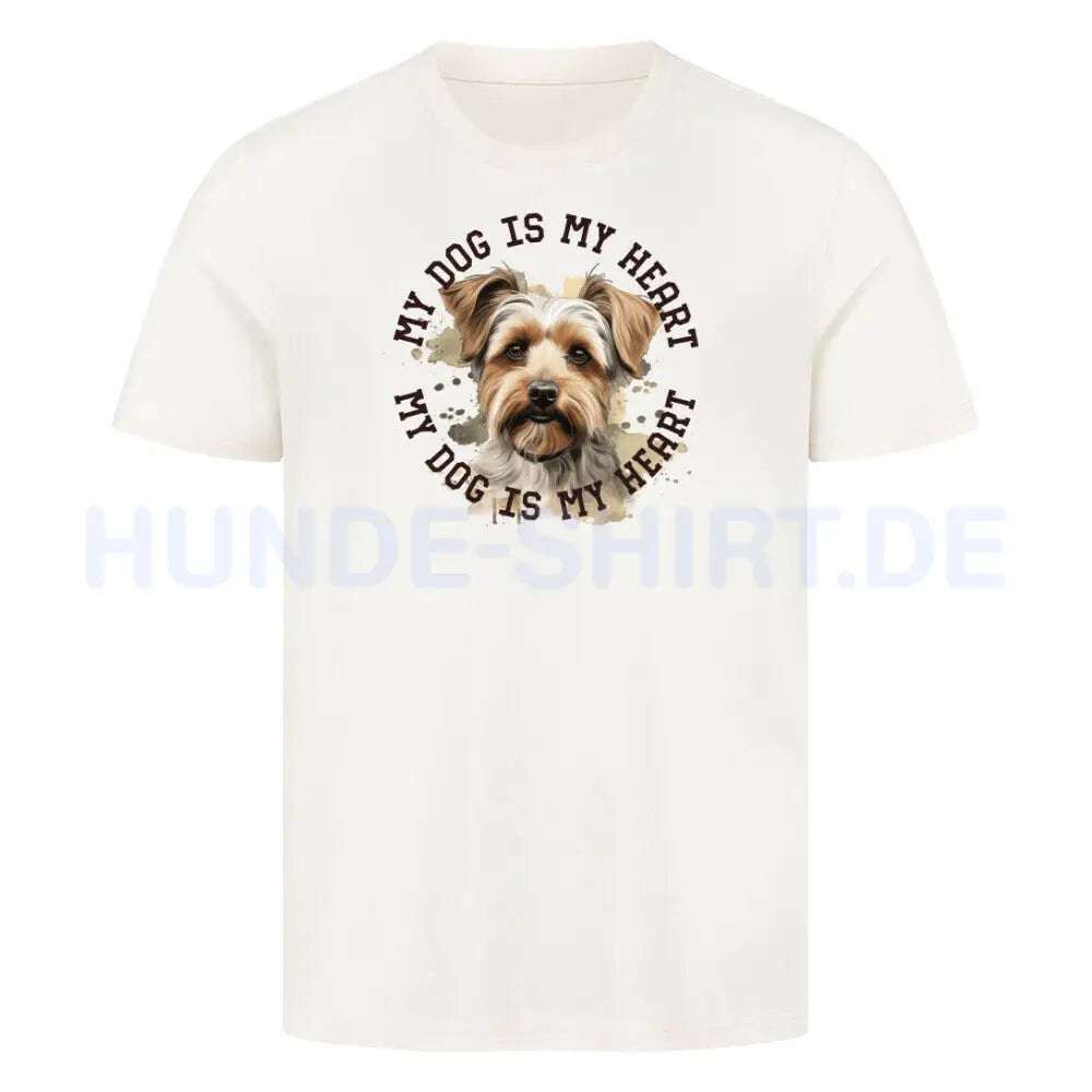 Premium T-Shirt "Biewer Terrier HEART" Natural Raw – hunde-shirt.de