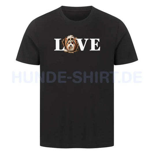 Premium T-Shirt "Biewer Terrier - LOVE" Schwarz – hunde-shirt.de