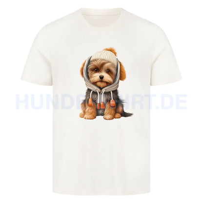 Premium T-Shirt "Biewer Terrier - Winter" Natural Raw – hunde-shirt.de