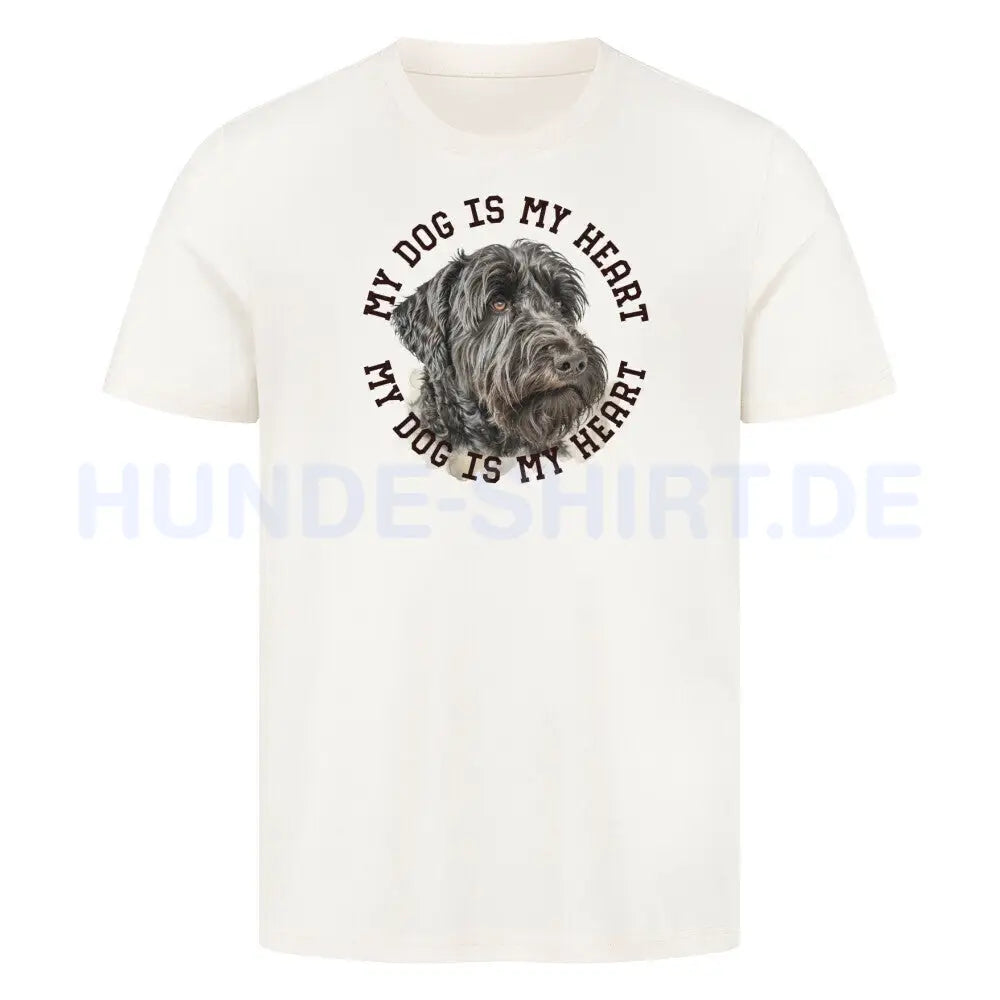 Premium T-Shirt "Black Russian Terrier HEART 2" Natural Raw – hunde-shirt.de