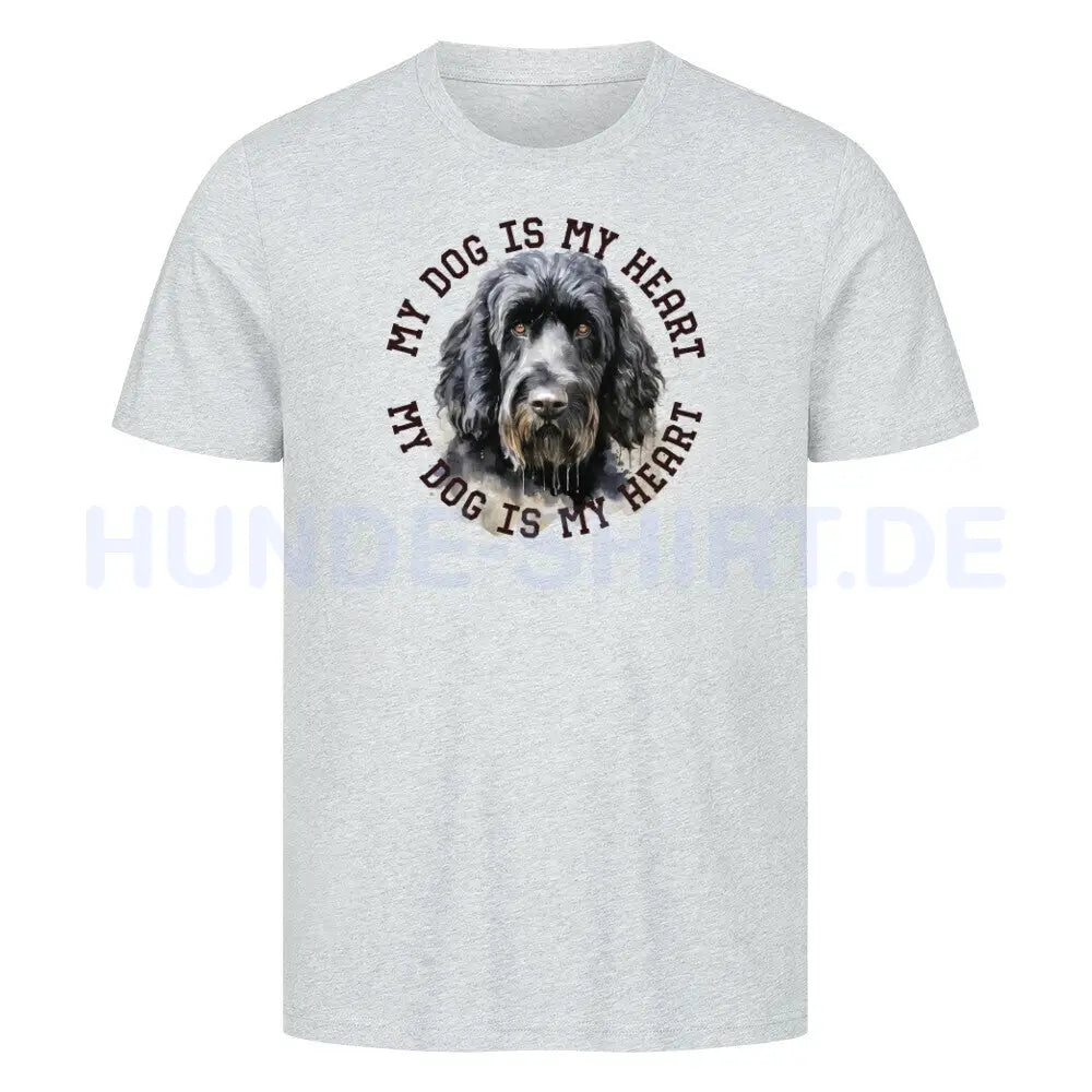 Premium T-Shirt "Black Russian Terrier HEART" Heather Grey – hunde-shirt.de