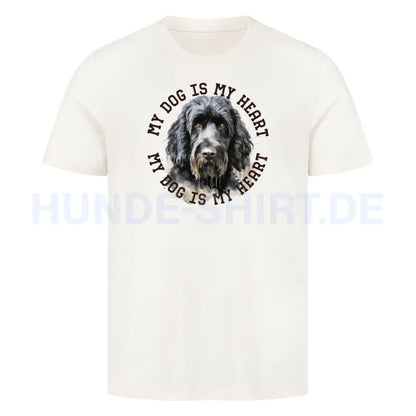 Premium T-Shirt "Black Russian Terrier HEART" Natural Raw – hunde-shirt.de