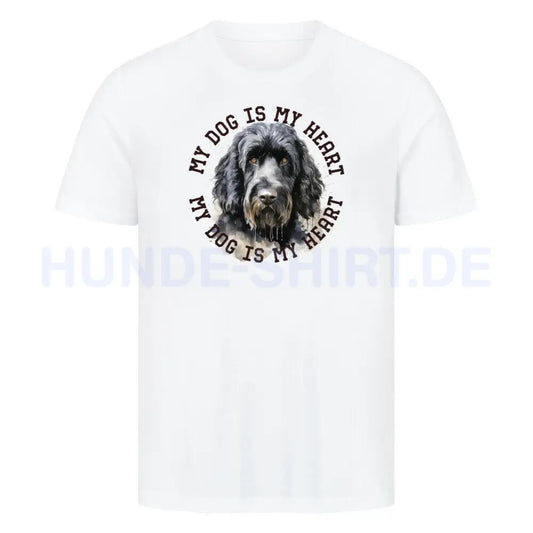 Premium T-Shirt "Black Russian Terrier HEART" Weiß – hunde-shirt.de