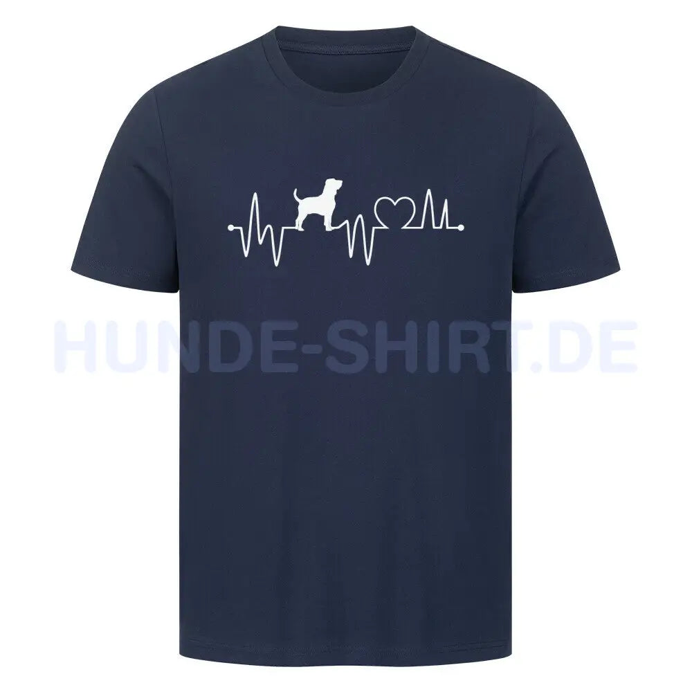 Premium T-Shirt "Bloodhound - Heartbeat" French Navy – hunde-shirt.de