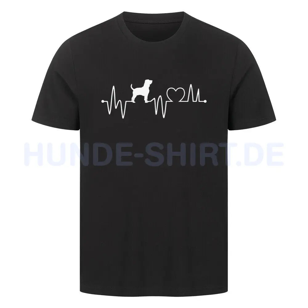 Premium T-Shirt "Bloodhound - Heartbeat" Schwarz – hunde-shirt.de