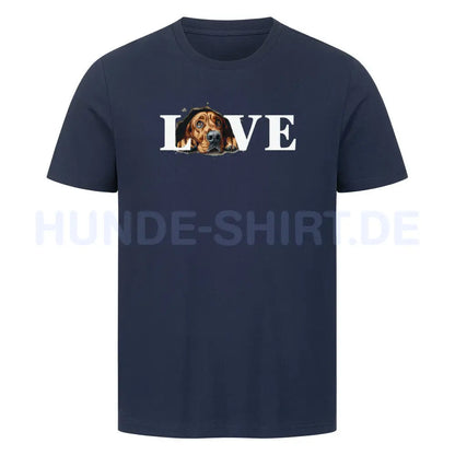 Premium T-Shirt "Bloodhound - LOVE" French Navy – hunde-shirt.de