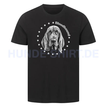 Premium T-Shirt "Bloodhound - Round" Schwarz – hunde-shirt.de