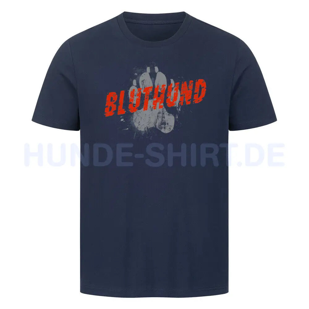 Premium T-Shirt "Bluthund - PAW" French Navy – hunde-shirt.de