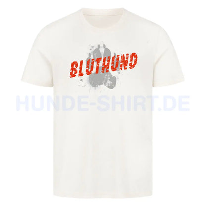 Premium T-Shirt "Bluthund - PAW" Natural Raw – hunde-shirt.de