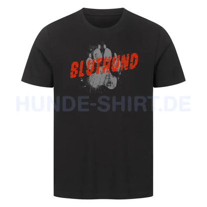 Premium T-Shirt "Bluthund - PAW" Schwarz – hunde-shirt.de