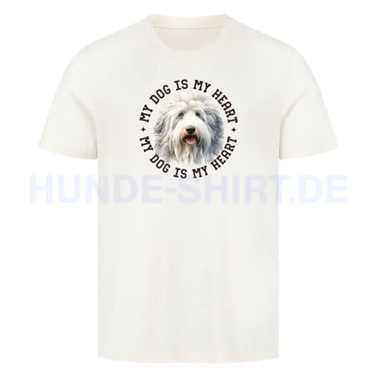 Premium T-Shirt "Bobtail HEART" Natural Raw – hunde-shirt.de