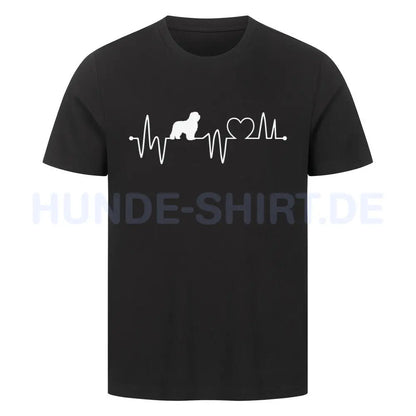 Premium T-Shirt "Bobtail - Heartbeat" Schwarz – hunde-shirt.de