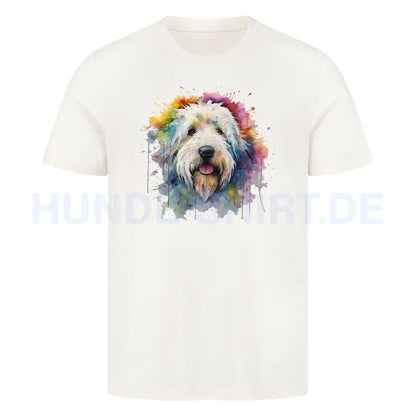 Premium T-Shirt "Bobtail Paint" Natural Raw – hunde-shirt.de