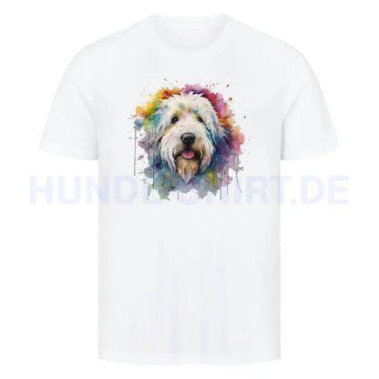 Premium T-Shirt "Bobtail Paint" Weiß – hunde-shirt.de