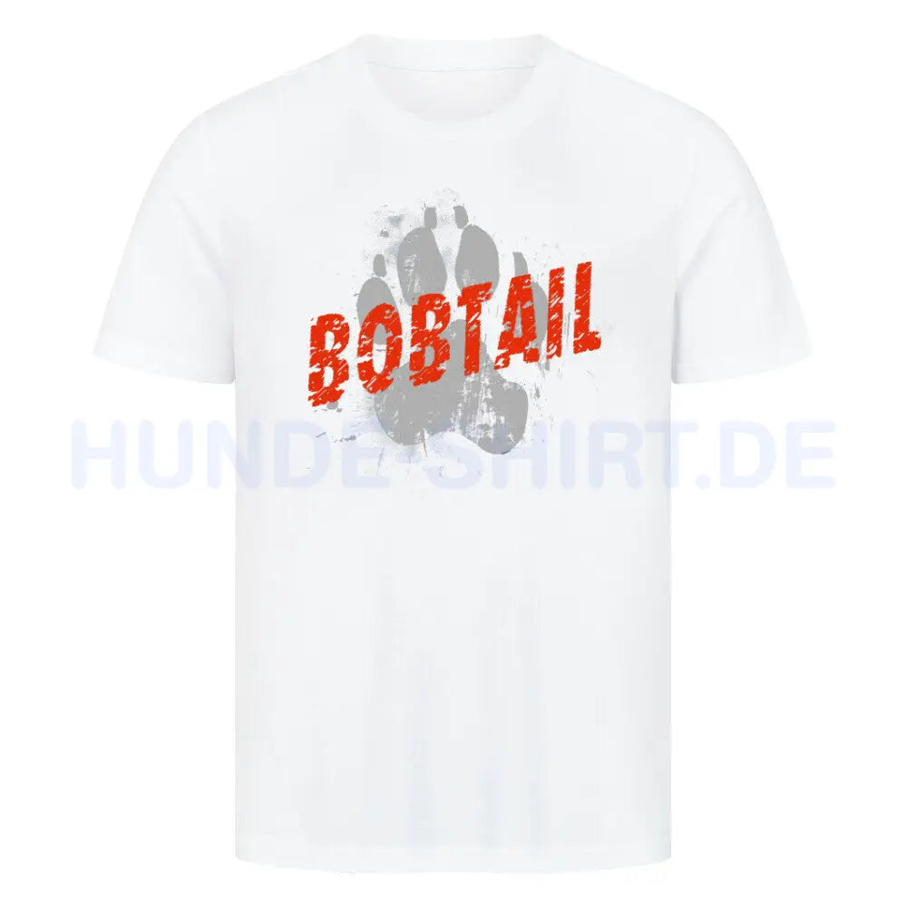 Premium T-Shirt "Bobtail - PAW" Weiß – hunde-shirt.de