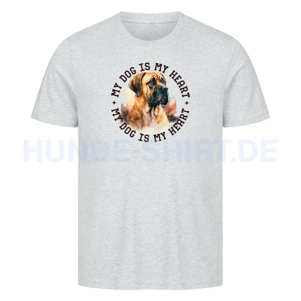 Premium T-Shirt "Boerboel HEART" Heather Grey – hunde-shirt.de