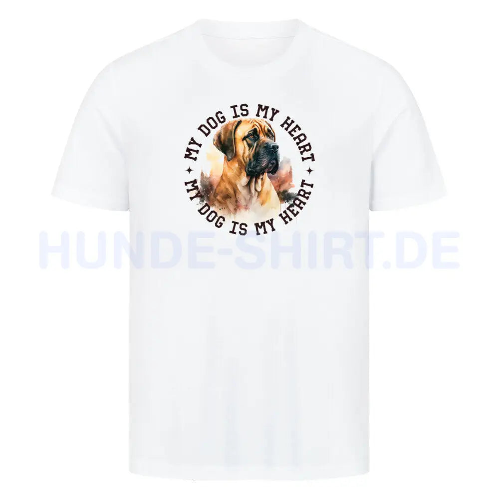 Premium T-Shirt "Boerboel HEART" Weiß – hunde-shirt.de