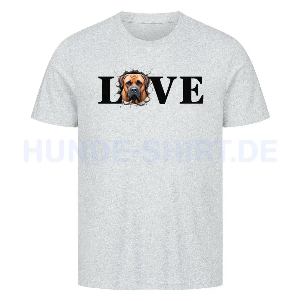 Premium T-Shirt "Boerboel LOVE" Heather Grey – hunde-shirt.de