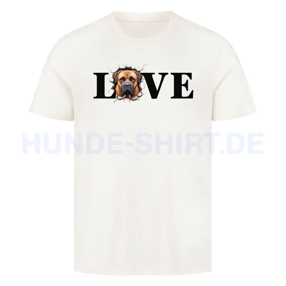 Premium T-Shirt "Boerboel LOVE" Natural Raw – hunde-shirt.de