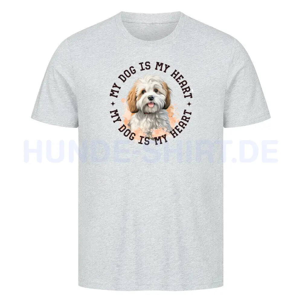 Premium T-Shirt "Bologneser HEART" Heather Grey – hunde-shirt.de